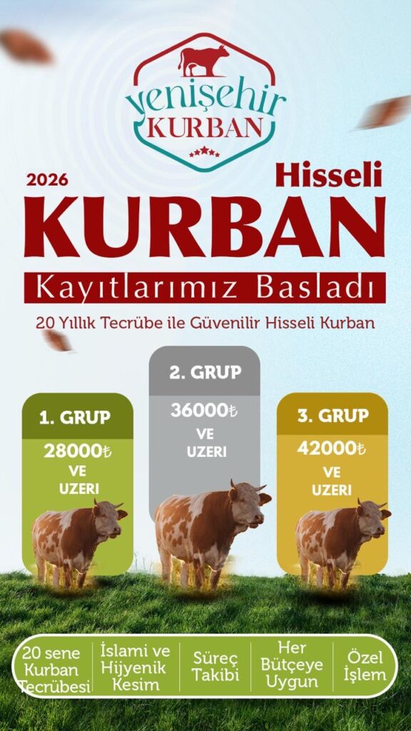 yenişehir büyükbaş kurban 2026